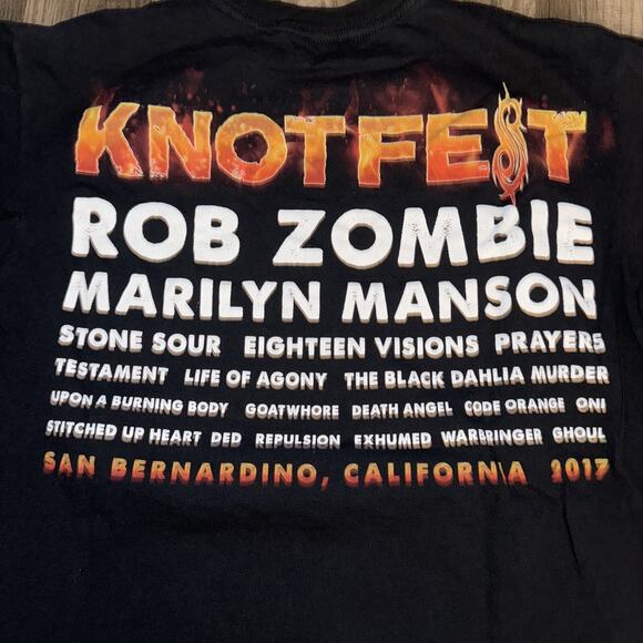 2017 Knotfest T-Shirt Black Medium 18x26 Rob Zombie Marilyn Manson - Picture 6 of 7